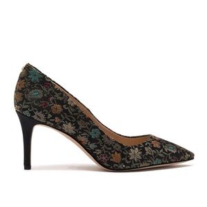 Sam Edelman Tristan Pointed Toe Pumps in Gold Floral Fabric Print 9.5